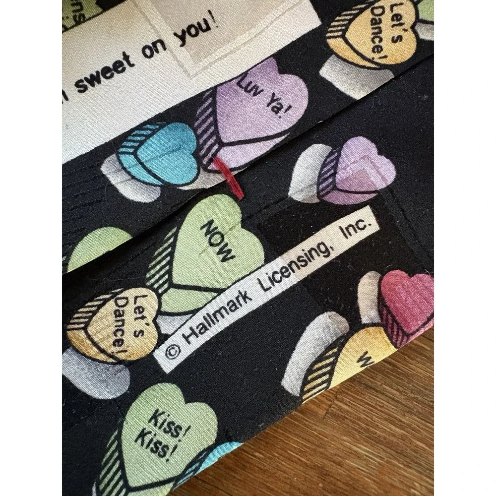 Men's‎ Necktie Lot Of 4 Tabasco, Candy Hearts, Stamps & Footballs All Over Print